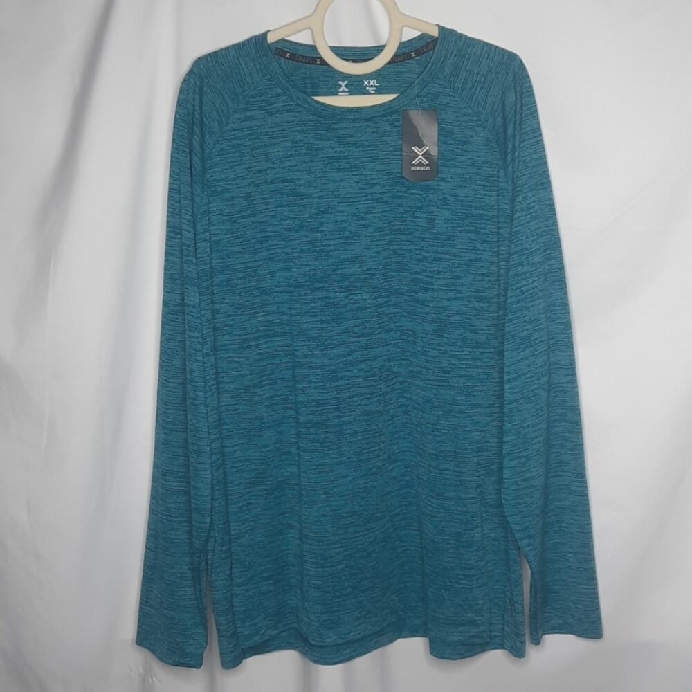 Xersion Men's Everair Long Sleeve Power Tee Teal XXL